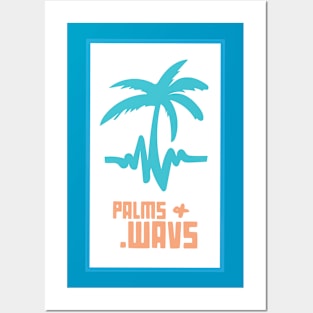 Palms and Wavs Emblem Pocket Tee - White Posters and Art